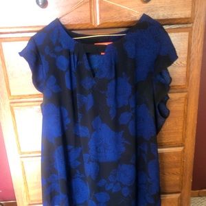 Womens Black & Blue Blouse Sz 2X - Brand Joe Fresh